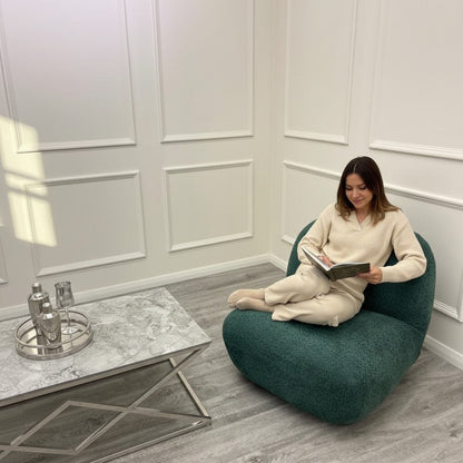 Miami Swivel Accent Armchair In Emerald Green Fabric