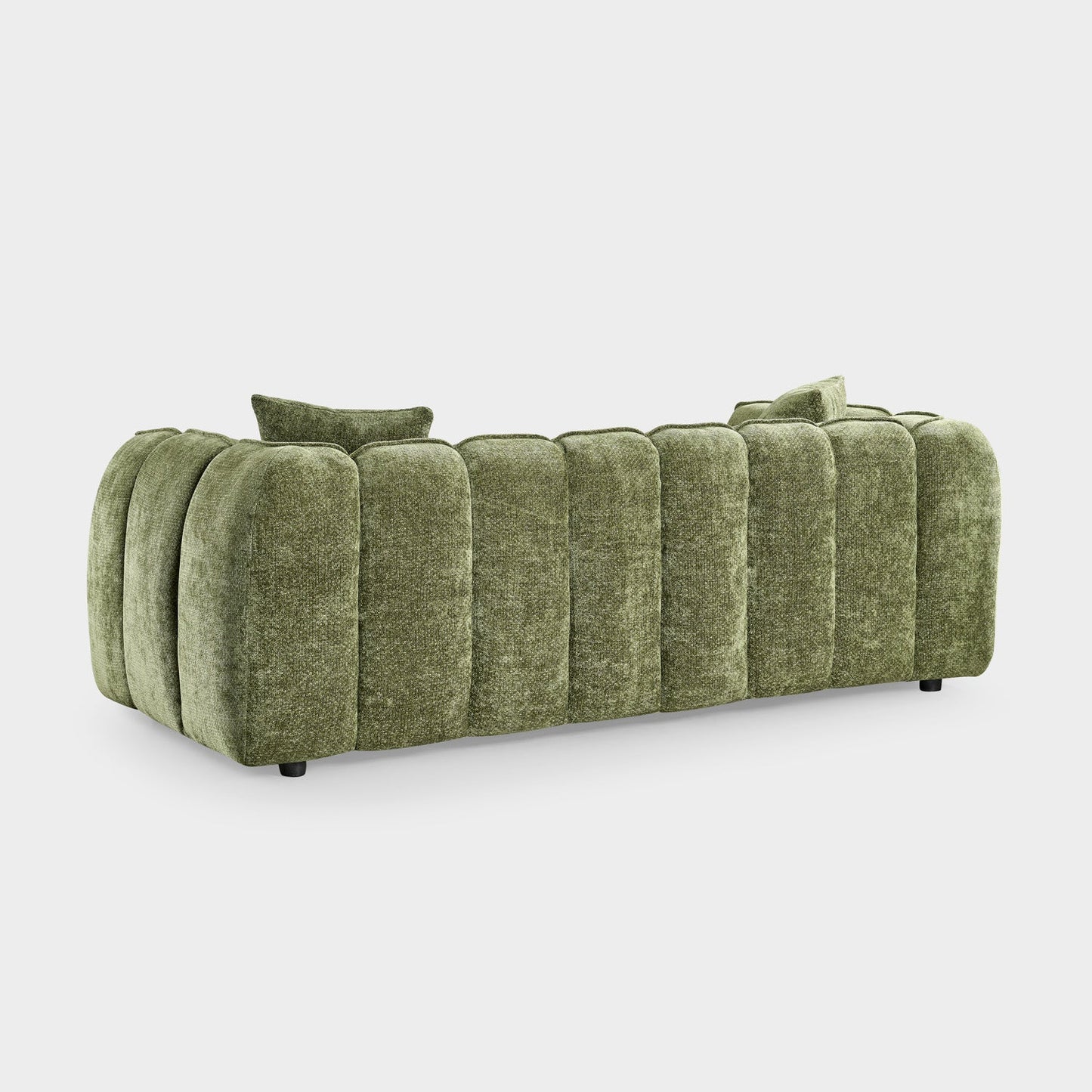 Venice Bubble Boucle Olive Green Fabric 3 Seater Sofa