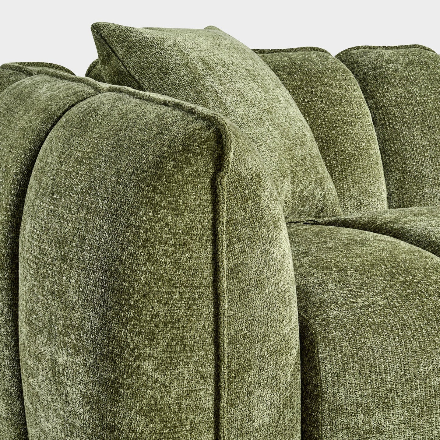 Venice Bubble Boucle Olive Green Fabric 3 Seater Sofa