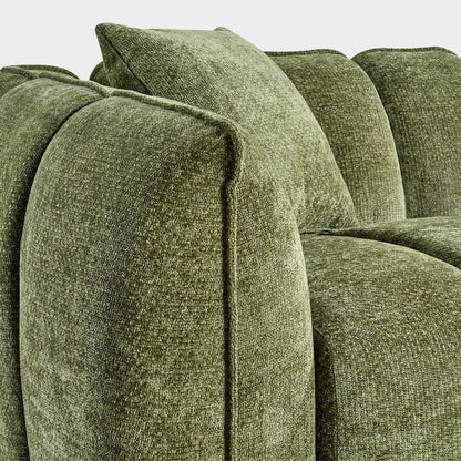 Venice Bubble Boucle Olive Green Fabric 3 Seater Sofa