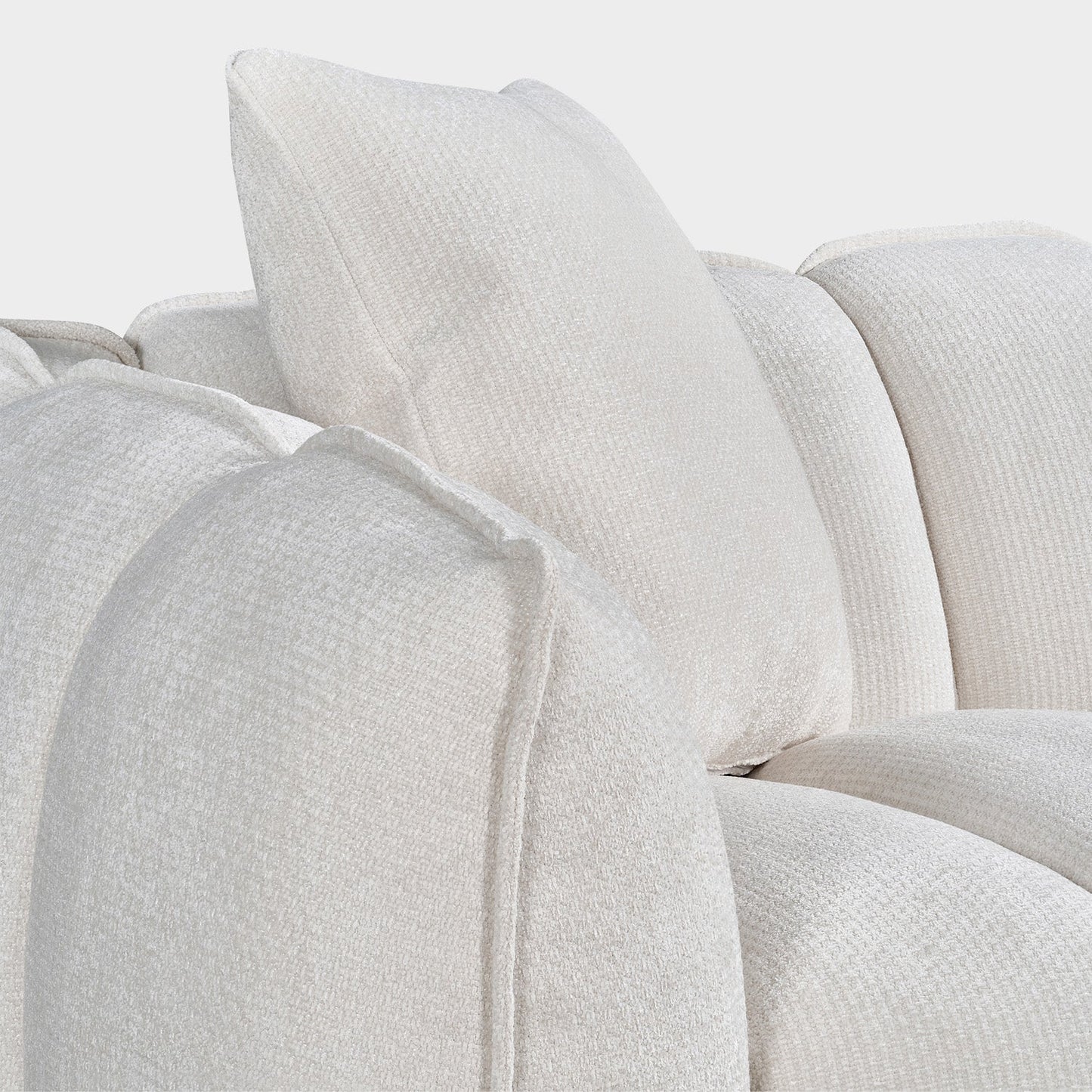 Venice Bubble Beige Boucle Fabric 3 Seater Sofa