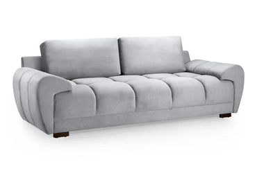 Zara Bubble Grey Plush Velvet 3 Seater Sofa
