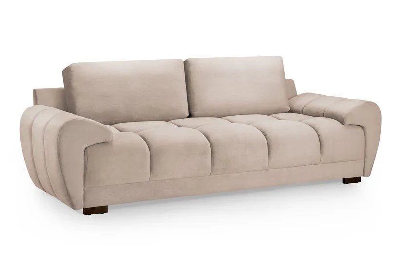 Zara Bubble Mocha Plush Velvet 3 Seater Sofa