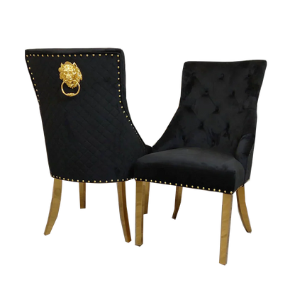 Bentley Gold Dining Chair – Now in Black & Cream Velvet