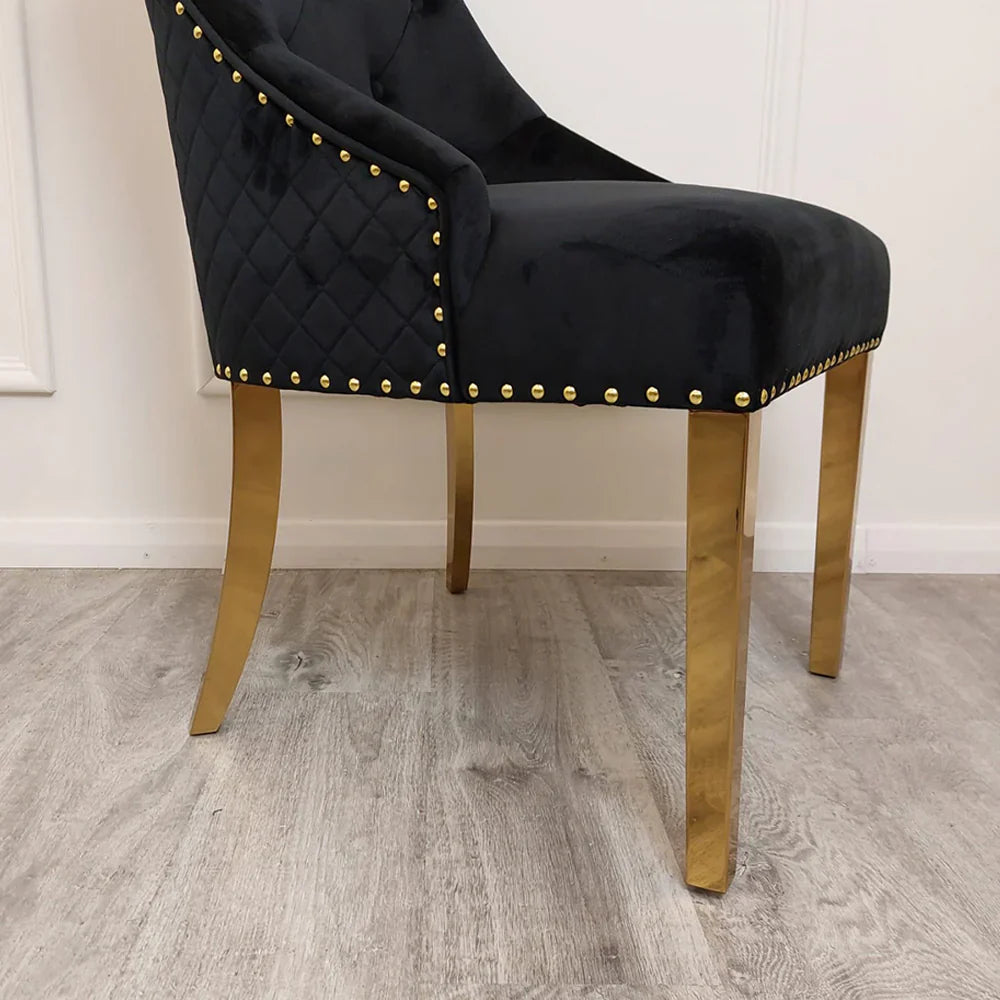Bentley Gold Dining Chair – Now in Black & Cream Velvet