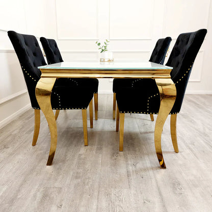 Bentley Gold Dining Chair – Now in Black & Cream Velvet