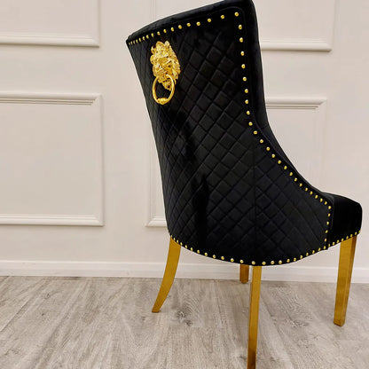 Bentley Gold Dining Chair – Now in Black & Cream Velvet