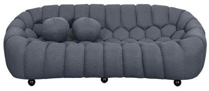Bella Grey Bubble Cloud Boucle Velvet 3 Seater Sofa