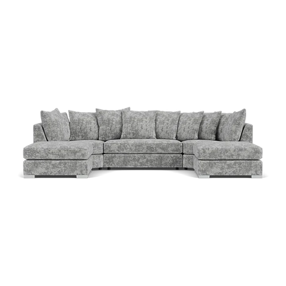 Bishopton Scatterback Sofa Platinum Grey U Shape Corner