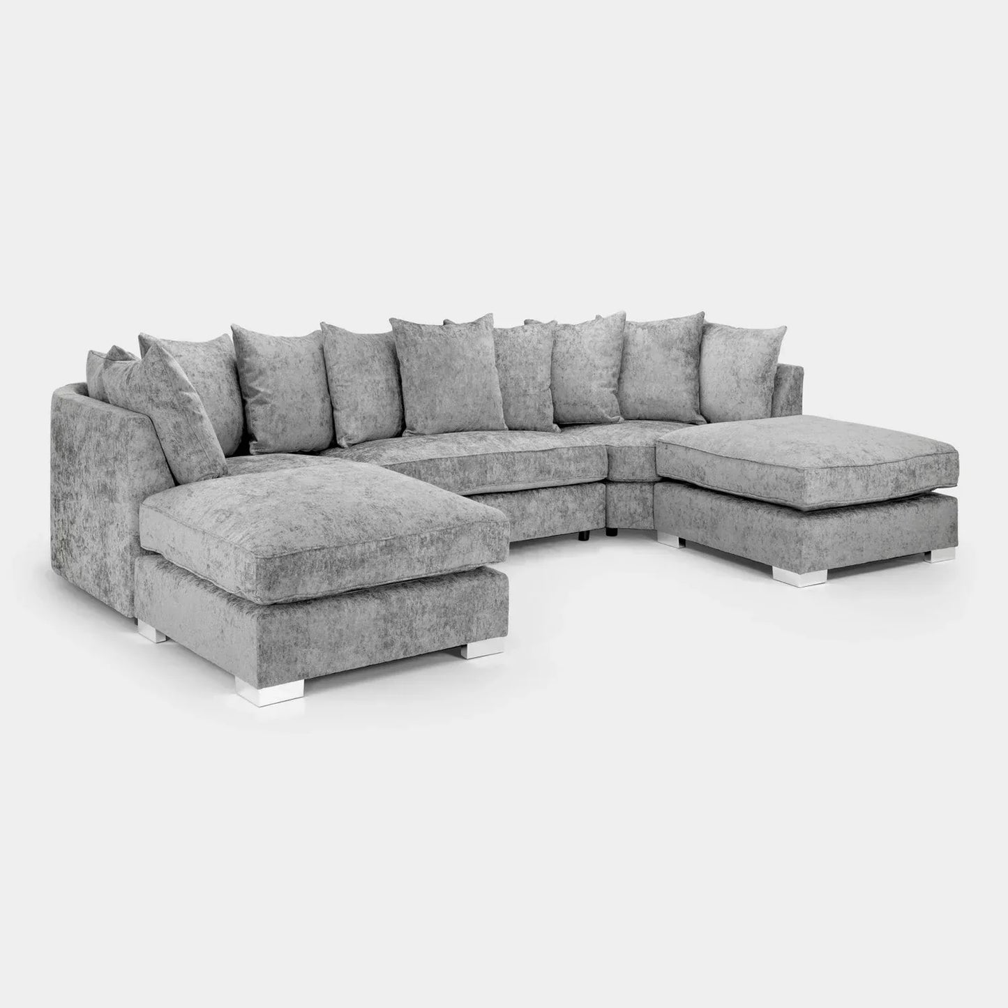 Bishopton Scatterback Sofa Platinum Grey U Shape Corner