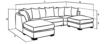 Bishopton Scatterback Sofa Platinum Grey U Shape Corner