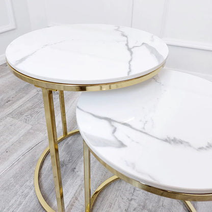 Cato Nest of 2 Tall Gold End Tables – Elegant Functionality Meets Modern Luxury