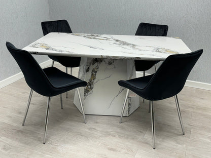 Capri 160cm Marble Effect Dining Table