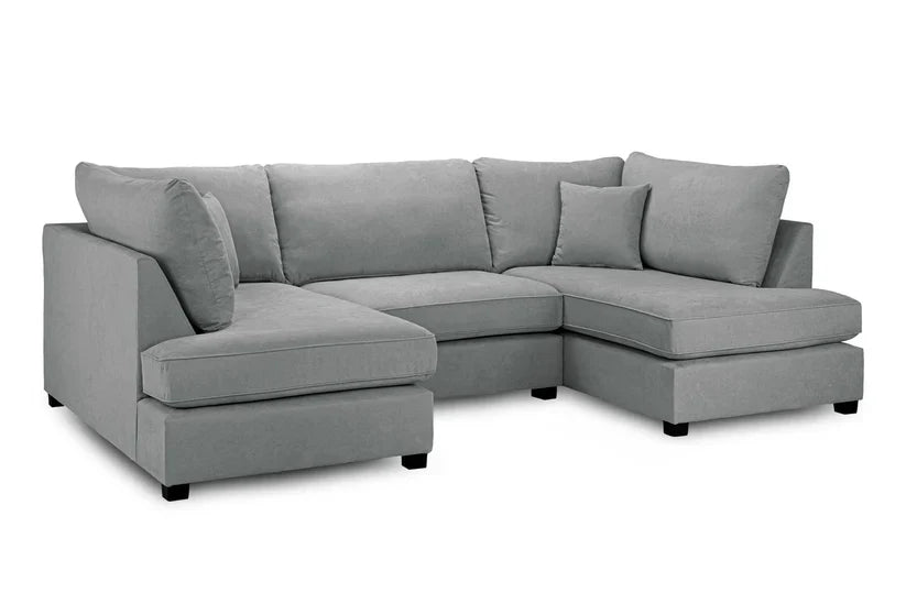 Carnaby Sofa Grey Fabric U Shape Corner Sofa