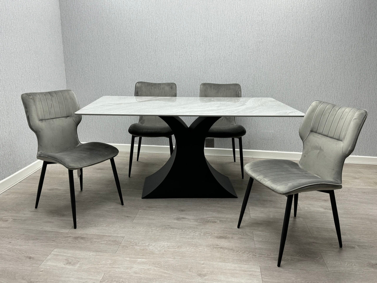 Caroline Grey Ceramic 160CM Fixed Table Top Dining Table