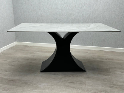Caroline Grey Ceramic 160CM Fixed Table Top Dining Table