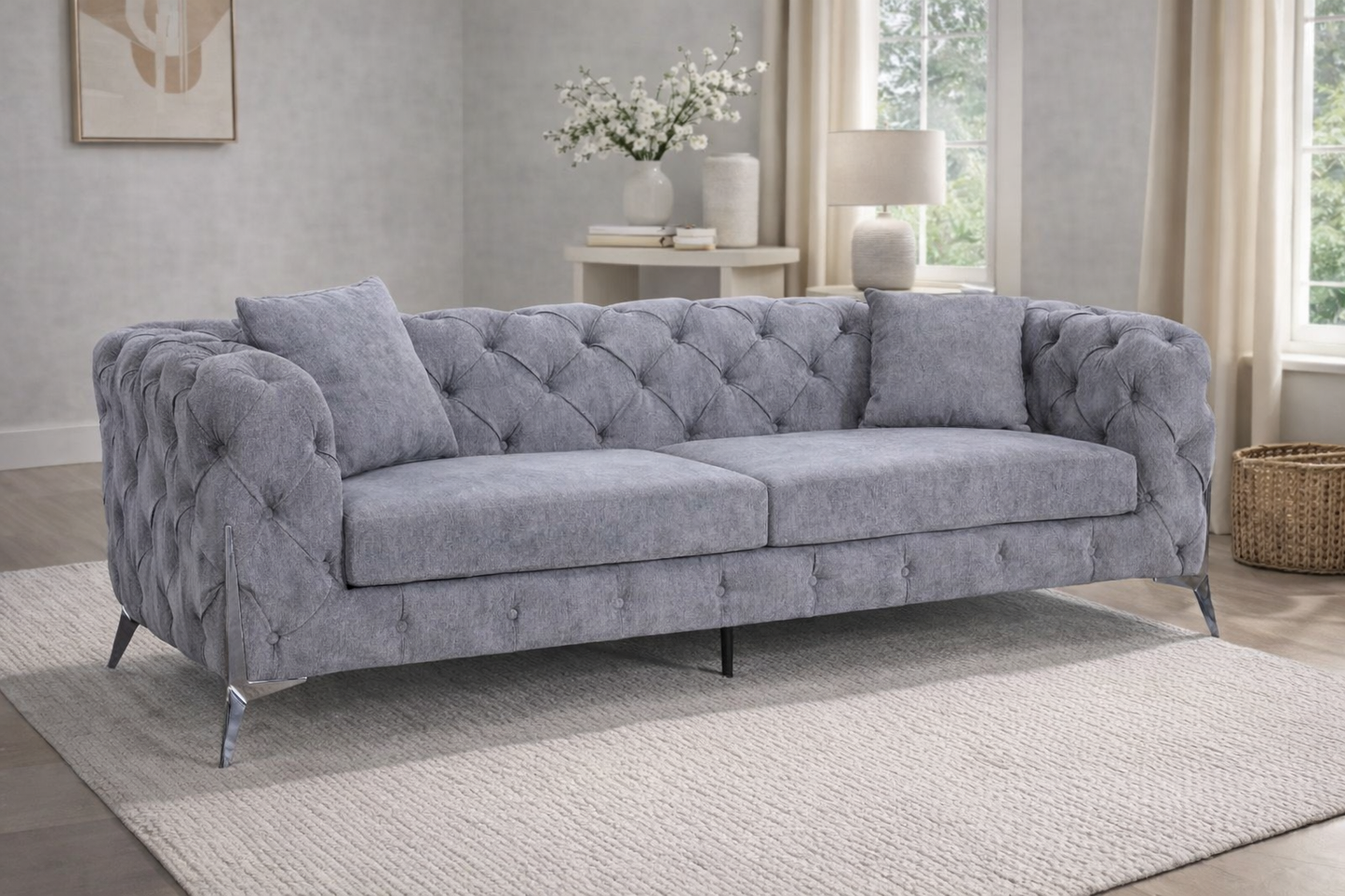Paris Grey 3 Seater Sofa