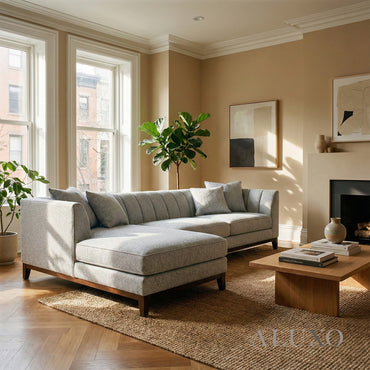 Cooper Left Hand Facing (LHF) Corner Sofa – Dolphin Bouclé | Mid-Century Modern