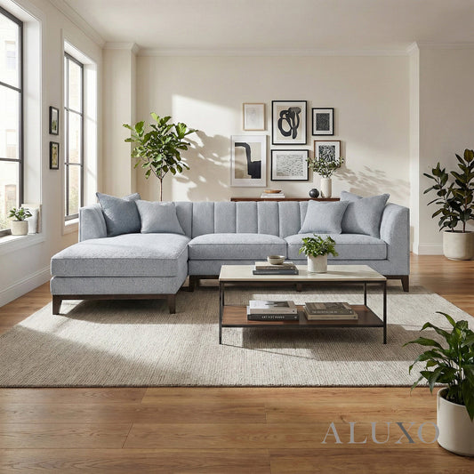 Cooper Left Hand Facing (LHF) Corner Sofa – Dolphin Bouclé | Mid-Century Modern