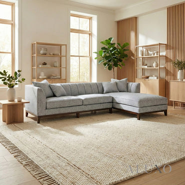 Cooper Right Hand Facing (RHF) Corner Sofa – Dolphin Bouclé | Mid-Century Modern