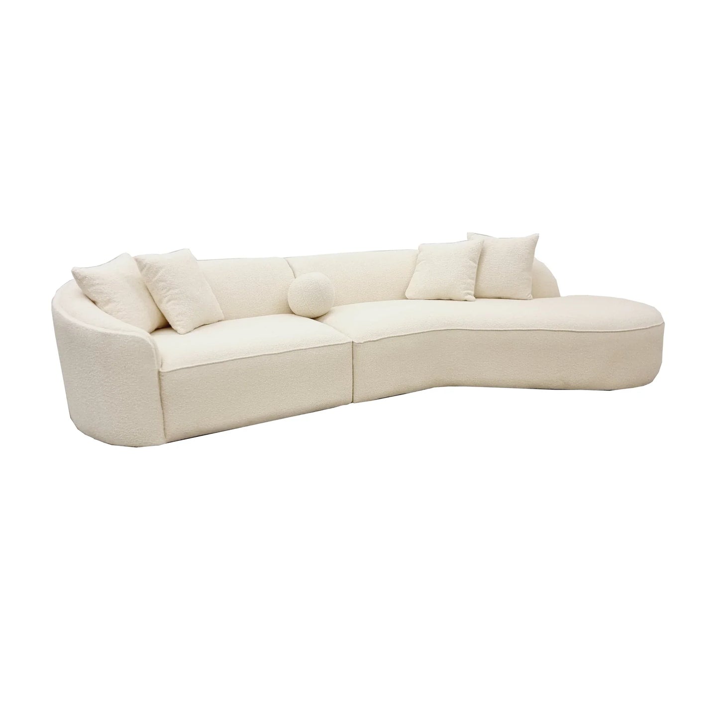 The Pebble Ivory Boucle Fabric Premium Sofa