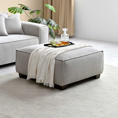 Aluxo Dakota 4 seater with Chaise in Light Grey Boucle