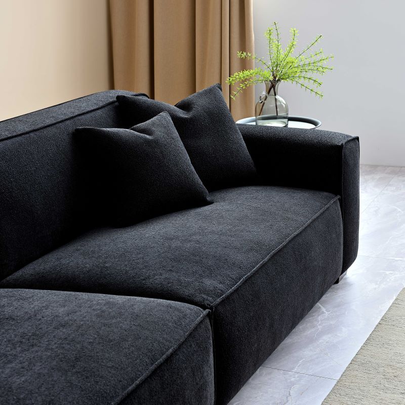 Aluxo Dakota 4 seater with Chaise in Midnight Blue Boucle