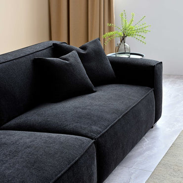 Aluxo Dakota 4 seater with Chaise in Midnight Blue Boucle