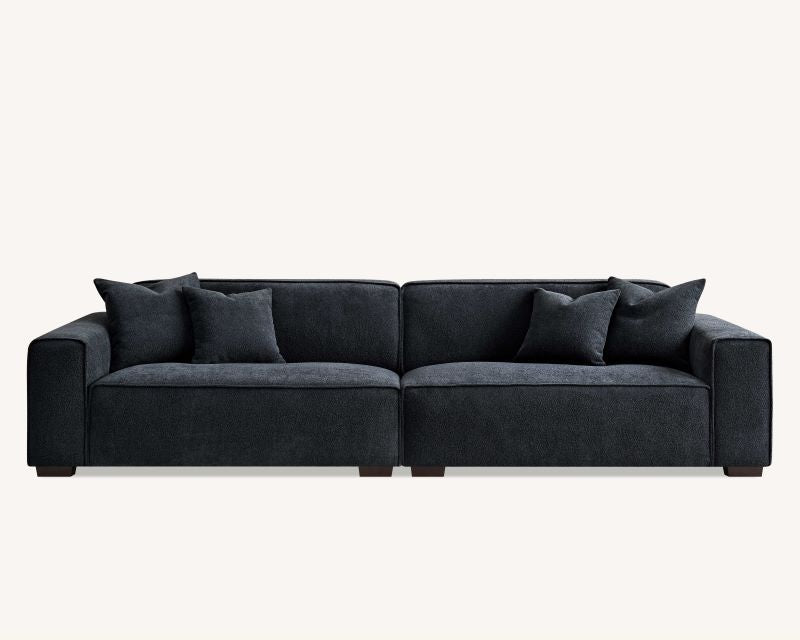 Aluxo Dakota 4 seater with Chaise in Midnight Blue Boucle