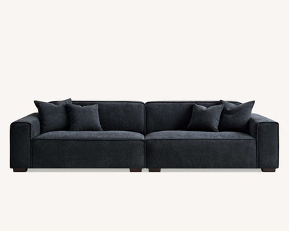 Aluxo Dakota 4 seater with Chaise in Midnight Blue Boucle