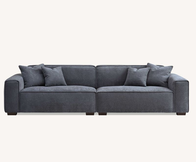 Aluxo Dakota 4 seater with Chaise in Charcoal Grey Boucle