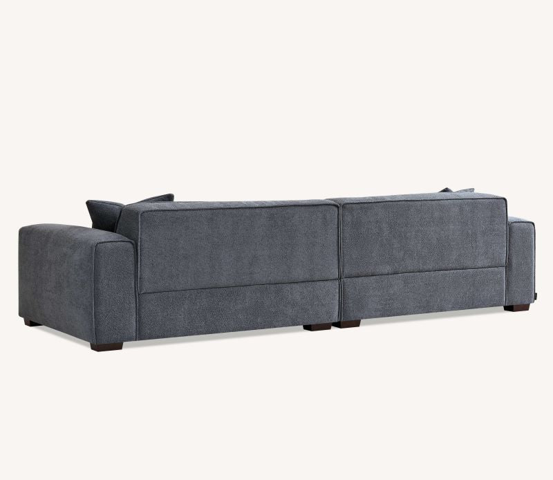 Aluxo Dakota 4 seater with Chaise in Charcoal Grey Boucle