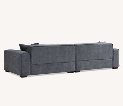 Aluxo Dakota 4 seater with Chaise in Charcoal Grey Boucle