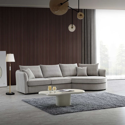 Rubin Corner Chaise In Pebble Taupe Boucle Sofa