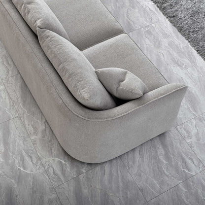 Rubin Corner Chaise In Pebble Taupe Boucle Sofa