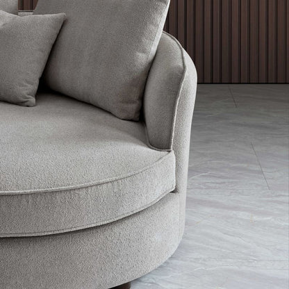 Rubin Corner Chaise In Pebble Taupe Boucle Sofa