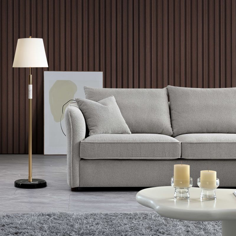 Rubin Corner Chaise In Pebble Taupe Boucle Sofa
