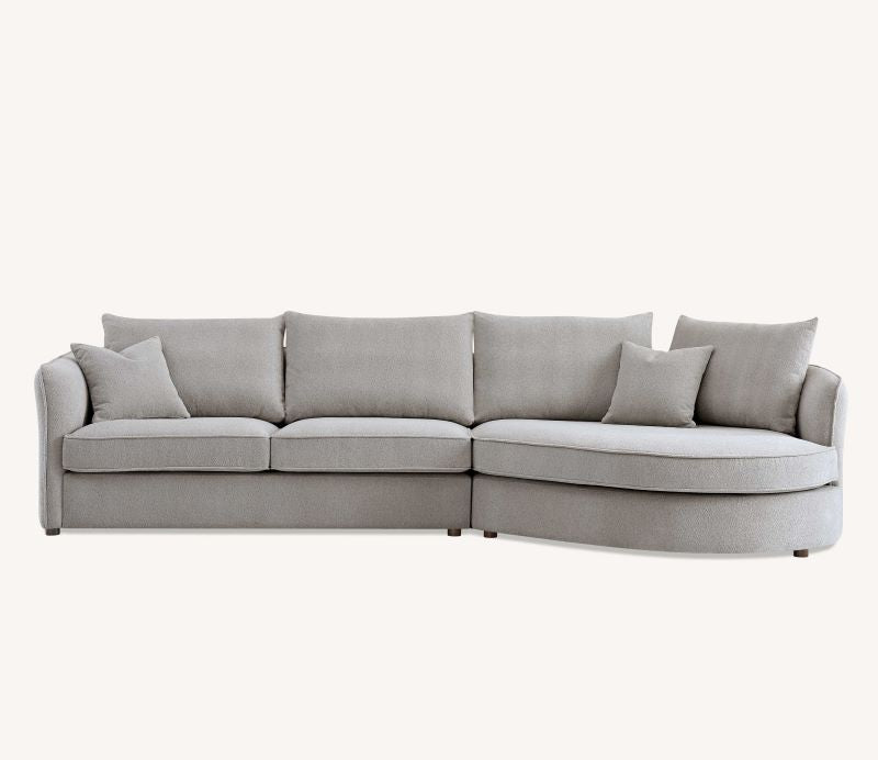 Rubin Corner Chaise In Pebble Taupe Boucle Sofa