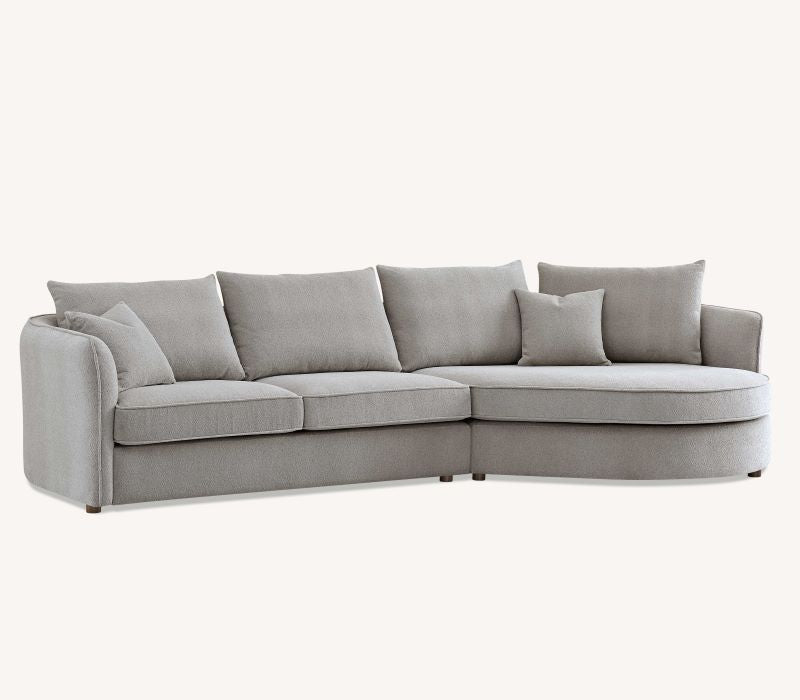 Rubin Corner Chaise In Pebble Taupe Boucle Sofa