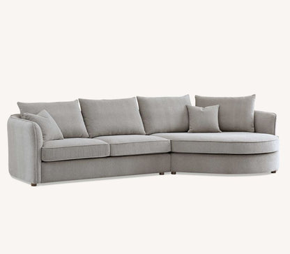 Rubin Corner Chaise In Pebble Taupe Boucle Sofa
