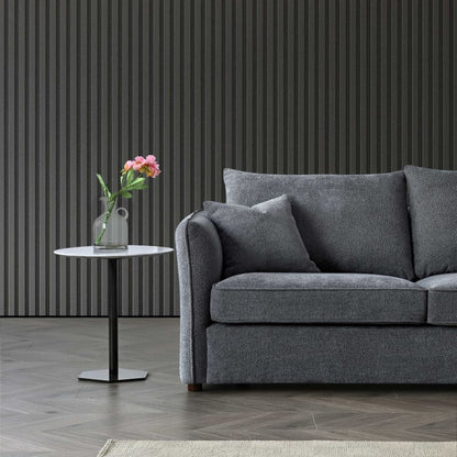 Rubin Corner Chaise In Charcoal Grey Boucle Sofa