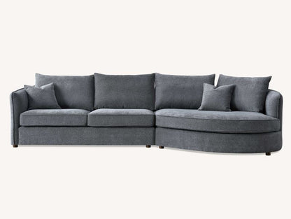 Rubin Corner Chaise In Charcoal Grey Boucle Sofa