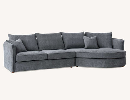 Rubin Corner Chaise In Charcoal Grey Boucle Sofa