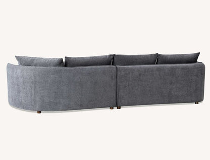 Rubin Corner Chaise In Charcoal Grey Boucle Sofa