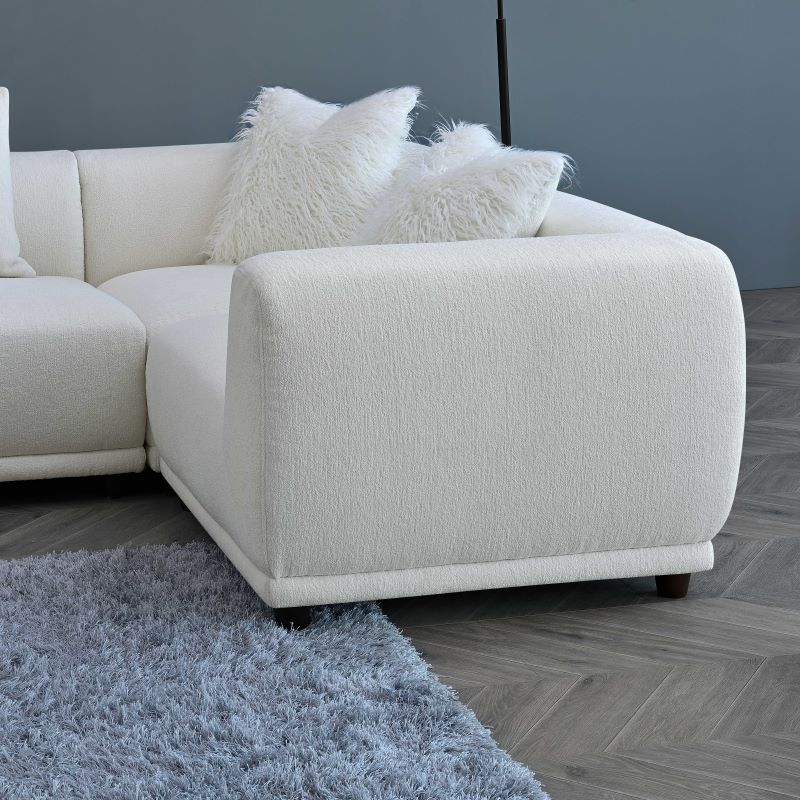 Lottie Modular Corner Group In Polar White Boucle Sofa