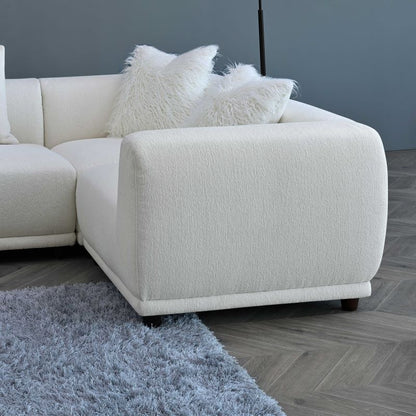 Lottie Modular Corner Group In Polar White Boucle Sofa