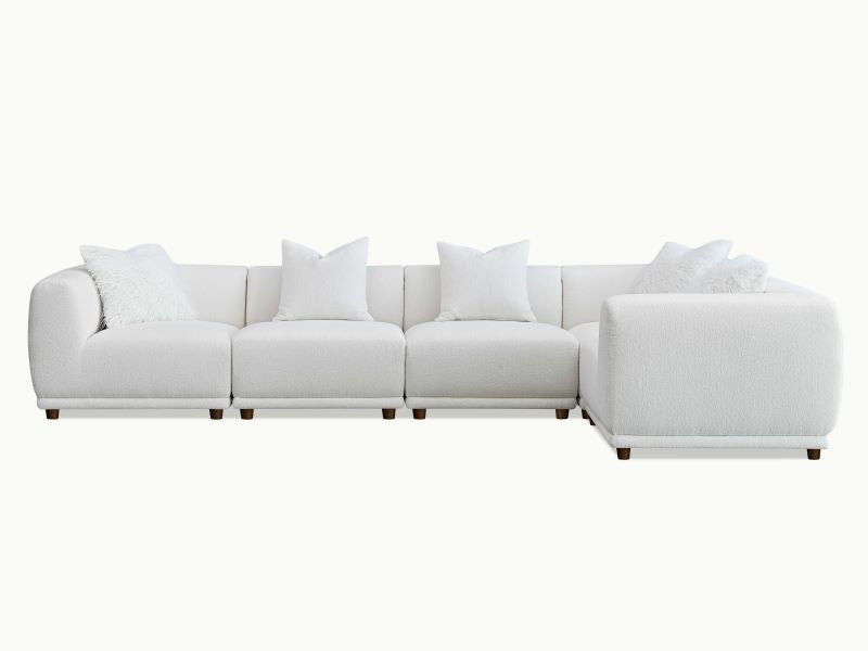 Lottie Modular Corner Group In Polar White Boucle Sofa