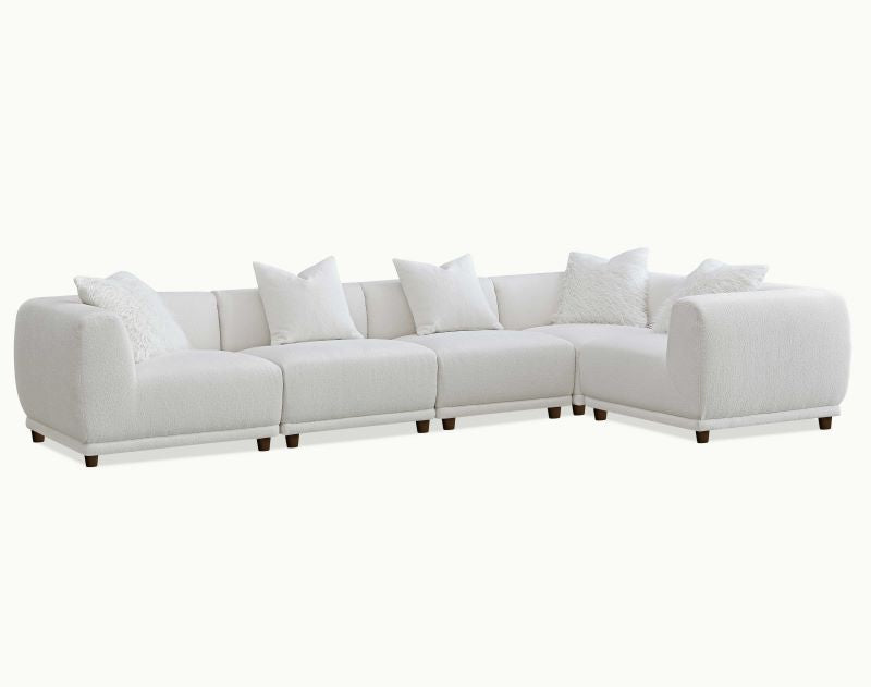 Lottie Modular Corner Group In Polar White Boucle Sofa