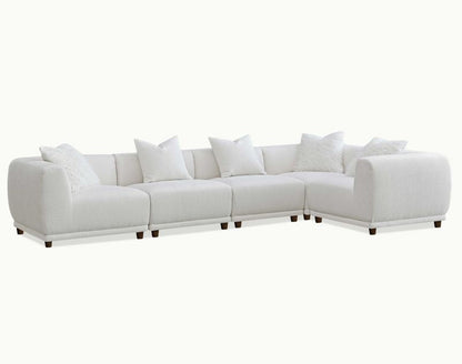 Lottie Modular Corner Group In Polar White Boucle Sofa