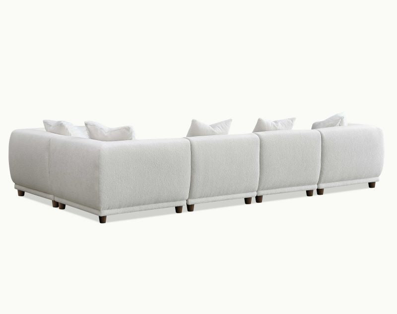 Lottie Modular Corner Group In Polar White Boucle Sofa